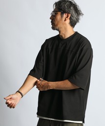 「AIR FLEX」SETUP HONEYCOMB V-NECK TEE：機能素材 「エアフレックス」セットアップ Vネック 5分袖TEE