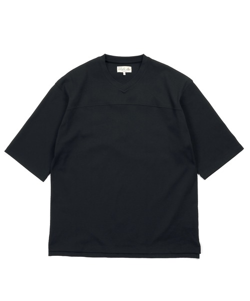 The DUFFER of ST.GEORGE(ザダファーオブセントジョージ)の「「AIR FLEX」SETUP HONEYCOMB V-NECK TEE:機能素材 「エアフレックス」セットアップ Vネック 5分袖TEE(Tシャツ/カットソー・メンズ・ブラック/ネイビー・X-LARGE/LARGE/MEDIUM/SMALL)」の10枚目の写真