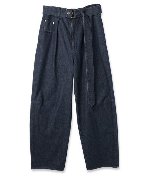 CULLNI（クルニ）の「Barrel 1Tuck Wide Denim Pants with Long Belt（デニムパンツ・メンズ・ブラック/ネイビー/ブルー・2/1/0）」の14枚目の写真