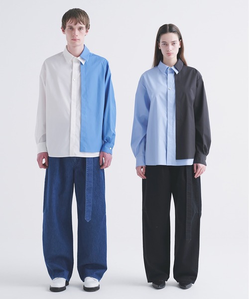 CULLNI（クルニ）の「Barrel 1Tuck Wide Denim Pants with Long Belt（デニムパンツ・メンズ・ブラック/ネイビー/ブルー・2/1/0）」の4枚目の写真