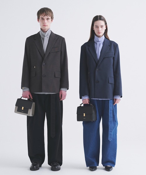 Barrel 1Tuck Wide Denim Pants with Long Belt（デニムパンツ