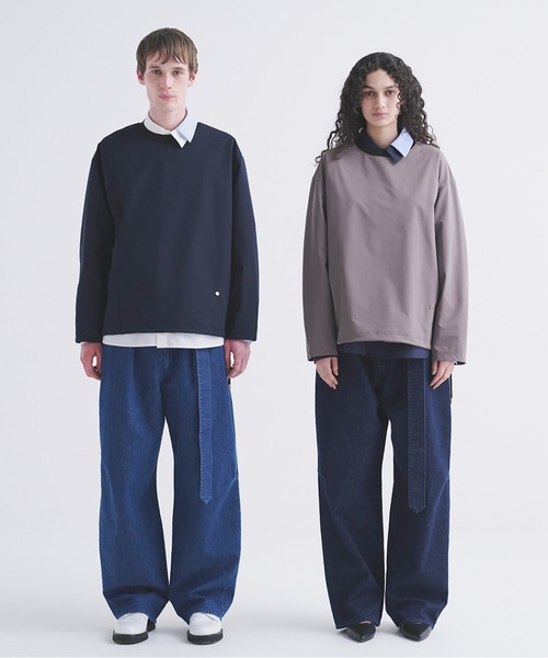 CULLNI（クルニ）の「Barrel 1Tuck Wide Denim Pants with Long Belt（デニムパンツ・メンズ・ブラック/ネイビー/ブルー・2/1/0）」の8枚目の写真