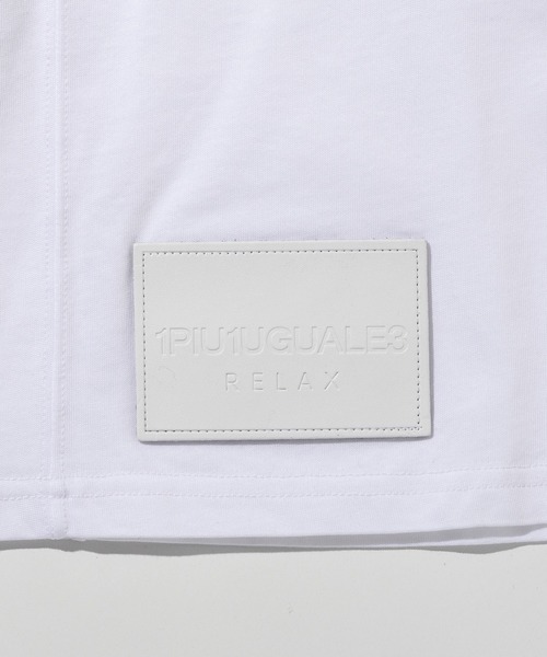 1PIU1UGUALE3 RELAX (ウノピゥウノウグァーレトレ リラックス)の「1PIU1UGUALE3 RELAX(ウノピゥウノウグァーレトレ リラックス)シルケット素材 レザーパッチ ブランドロゴ 半袖Tシャツ(Tシャツ/カットソー・メンズ・ホワイト/ベージュ/ブラック・L/XL/XXL/S/M)」の11枚目の写真