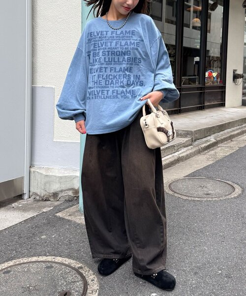 CIAOPANIC(チャオパニック)の「オーバーダイスーパーワイドカーブデニム(デニムパンツ・レディース・ブラウン/ブルー・SMALL/MEDIUM)」の10枚目の写真