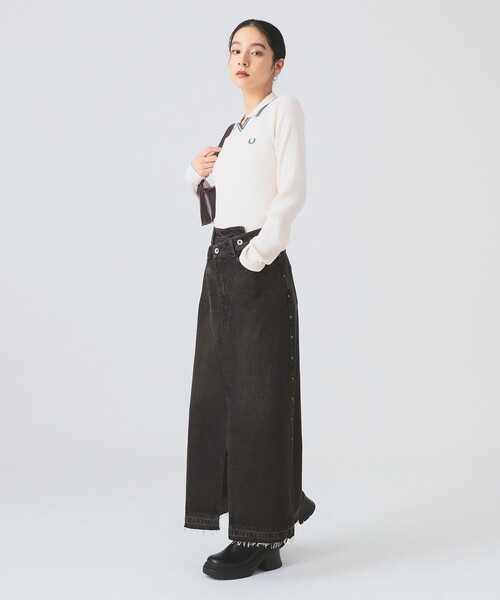 Ray BEAMS(レイビームス)の「デニム サイド スタッズ スカート(スカート・レディース・ブラック/ブルー系その他4・0/1)」の4枚目の写真