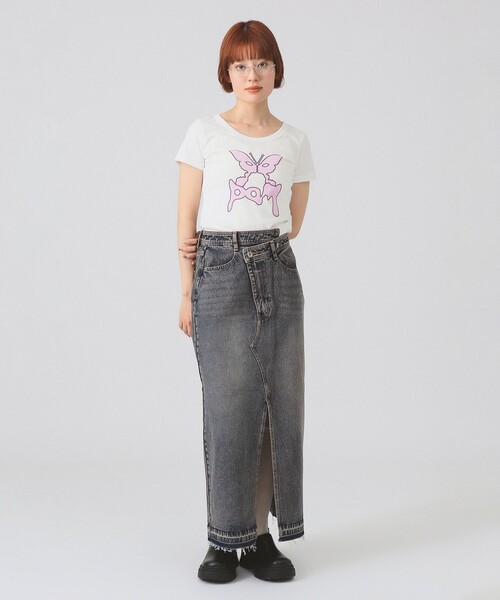 Ray BEAMS(レイビームス)の「デニム サイド スタッズ スカート(スカート・レディース・ブラック/ブルー系その他4・0/1)」の6枚目の写真