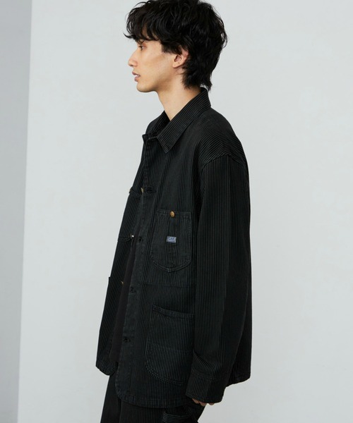 Lee ブラック カバーオール DUNGAREES ロコジャケット DUNGAREES｣ロコジャケット(M 濃色): ジャケット/アウター｜Right