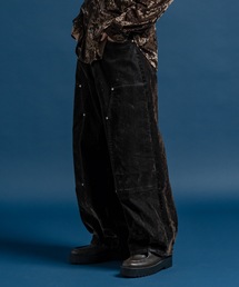 Casper John(LXp[W)Flocked denim double knee pants / tbL[fj_uj[pc(fjpc)