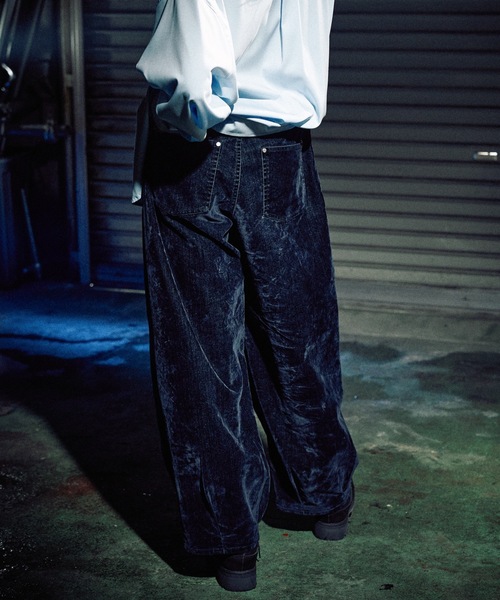 CASPER JOHN（キャスパージョン）の「Flocked denim double knee pants