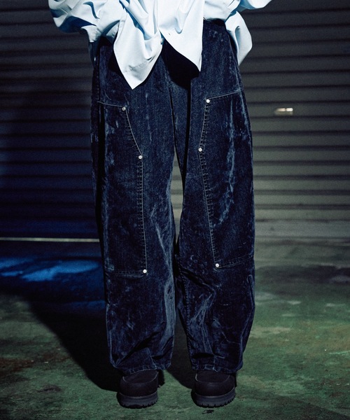 CASPER JOHN（キャスパージョン）の「Flocked denim double knee pants