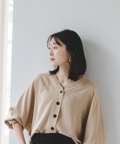 追加》エステルダブルクロスカーデブラウス3（シャツ/ブラウス