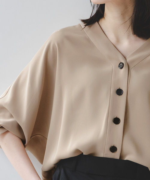 追加》エステルダブルクロスカーデブラウス3（シャツ/ブラウス