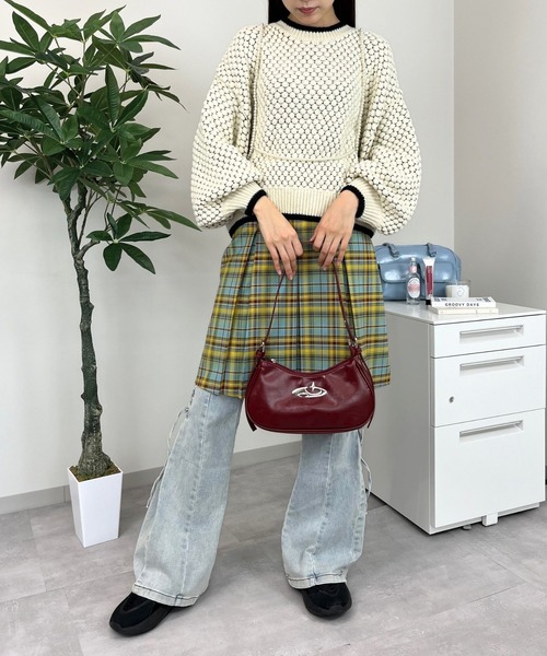 mul.（ムル）の「SK　ハーフプリーツチェックスカート（スカート・レディース・ブルー・FREE）」の3枚目の写真