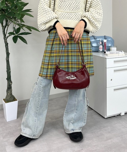 mul.（ムル）の「SK　ハーフプリーツチェックスカート（スカート・レディース・ブルー・FREE）」の4枚目の写真