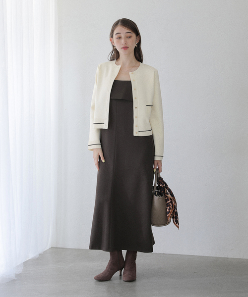 La TOTALITE（ラトータリテ）の「【洗える】ウォッシャブルスムースニットカーディガン（カーディガン/ボレロ・レディース・ブルー/ホワイト/ブラウン・FREE）」の21枚目の写真