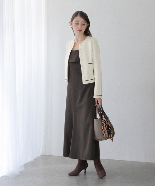 La TOTALITE（ラトータリテ）の「【洗える】ウォッシャブルスムースニットカーディガン（カーディガン/ボレロ・レディース・ブルー/ホワイト/ブラウン・FREE）」の22枚目の写真