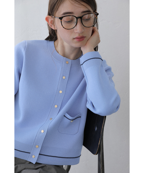 La TOTALITE（ラトータリテ）の「【洗える】ウォッシャブルスムースニットカーディガン（カーディガン/ボレロ・レディース・ブルー/ホワイト/ブラウン・FREE）」の7枚目の写真