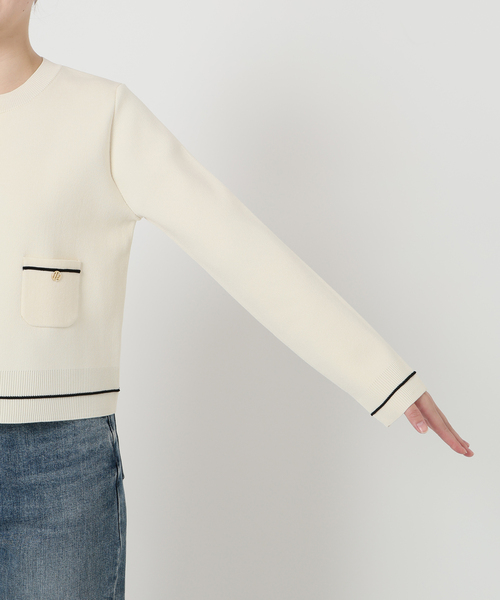 La TOTALITE（ラトータリテ）の「【洗える】ウォッシャブルスムースニットカーディガン（カーディガン/ボレロ・レディース・ブルー/ホワイト/ブラウン・FREE）」の13枚目の写真