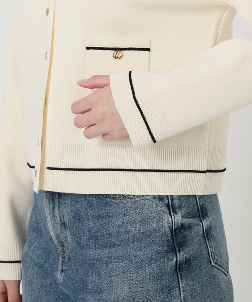 La TOTALITE（ラトータリテ）の「【洗える】ウォッシャブルスムースニットカーディガン（カーディガン/ボレロ・レディース・ブルー/ホワイト/ブラウン・FREE）」の14枚目の写真