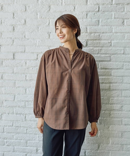 FOUND GOOD（ファウンドグッド）の「ガラスキッパーシャツ/LS（シャツ/ブラウス・レディース・アイボリー/ブラウン系5/グレー系8・L/M/S）」の3枚目の写真