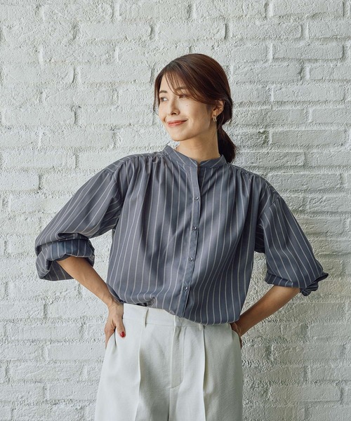 FOUND GOOD（ファウンドグッド）の「ガラスキッパーシャツ/LS（シャツ/ブラウス・レディース・アイボリー/ブラウン系5/グレー系8・L/M/S）」の14枚目の写真