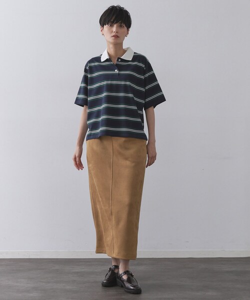 OPAQUE.CLIP（オペークドットクリップ）の「スエードライクナロースカート【洗濯機洗い可】（スカート・レディース・ダークグレー/キャメル・42/40/38）」の8枚目の写真