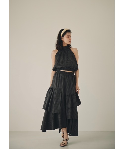 NOTREemor（ノートルエモア）の「random tiered check skirt（スカート・レディース・ブルー/ブラック・FREE）」の12枚目の写真