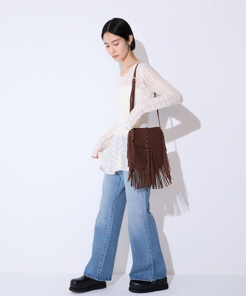 JEANASIS（ジーナシス）の「イレヘムレースミニワンピース/591134（ワンピース・レディース・オフホワイト/ブラック・FREE）」の13枚目の写真