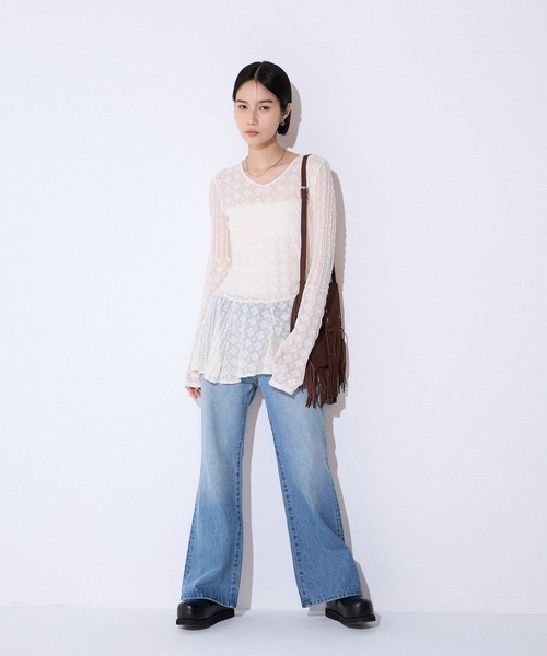 JEANASIS（ジーナシス）の「イレヘムレースミニワンピース/591134（ワンピース・レディース・オフホワイト/ブラック・FREE）」の14枚目の写真