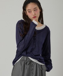 MUHET(�~���G�[�^)��henley neck layered  long sleeve t-shirt / �w�����[�l�b�N���C���[�h�����OT�V���c(T�V���c/�J�b�g�\�[)