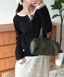 MUHET(~G[^)sheer henry neck layered  long sleeve t-shirt / VA[w[lbNC[hOTVc(TVc/Jbg\[)