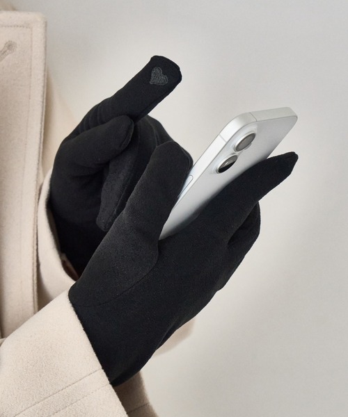 ROPE' PICNIC(ロペピクニック)の「パールジャージスマホタッチグローブ(手袋・レディース・ピンク/ブラック/キナリ・FREE)」の3枚目の写真