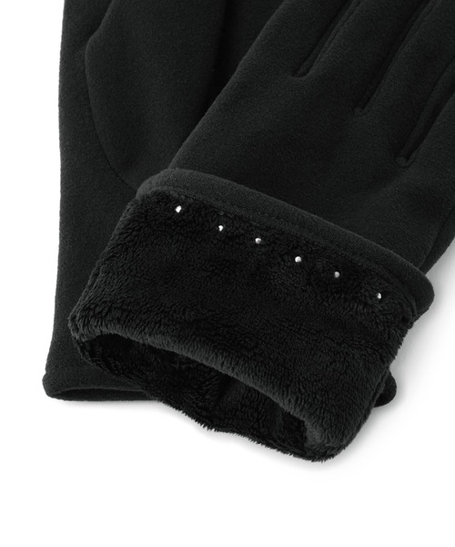 ROPE' PICNIC(ロペピクニック)の「パールジャージスマホタッチグローブ(手袋・レディース・ピンク/ブラック/キナリ・FREE)」の6枚目の写真