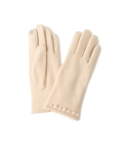 ROPE' PICNIC(ロペピクニック)の「パールジャージスマホタッチグローブ(手袋・レディース・ピンク/ブラック/キナリ・FREE)」の7枚目の写真