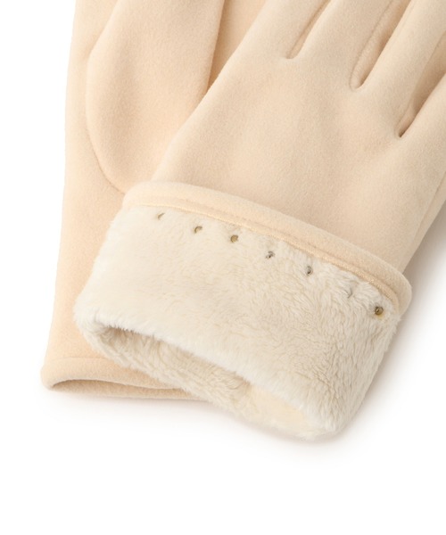 ROPE' PICNIC(ロペピクニック)の「パールジャージスマホタッチグローブ(手袋・レディース・ピンク/ブラック/キナリ・FREE)」の9枚目の写真