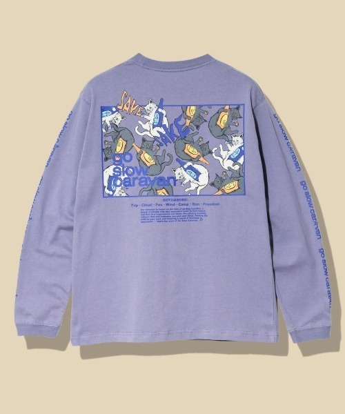 go slow caravan(ゴースローキャラバン)の「USA/C スクエアLOGO バックプリント ロングスリーブ TEE(Tシャツ/カットソー・メンズ・アイボリー/ブラック系その他2/ブルーグリーン/ホワイト/ラベンダー・MEDIUM/LARGE/X-LARGE)」の5枚目の写真