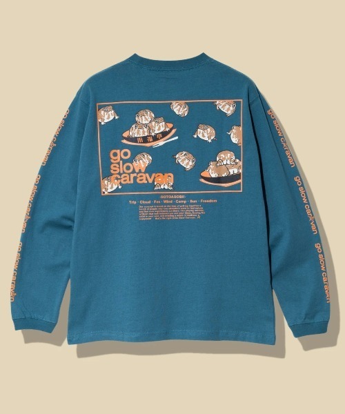 go slow caravan(ゴースローキャラバン)の「USA/C スクエアLOGO バックプリント ロングスリーブ TEE(Tシャツ/カットソー・メンズ・アイボリー/ブラック系その他2/ブルーグリーン/ホワイト/ラベンダー・MEDIUM/LARGE/X-LARGE)」の4枚目の写真