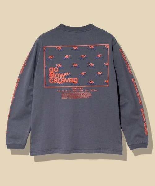 go slow caravan(ゴースローキャラバン)の「USA/C スクエアLOGO バックプリント ロングスリーブ TEE(Tシャツ/カットソー・メンズ・アイボリー/ブラック系その他2/ブルーグリーン/ホワイト/ラベンダー・MEDIUM/LARGE/X-LARGE)」の3枚目の写真
