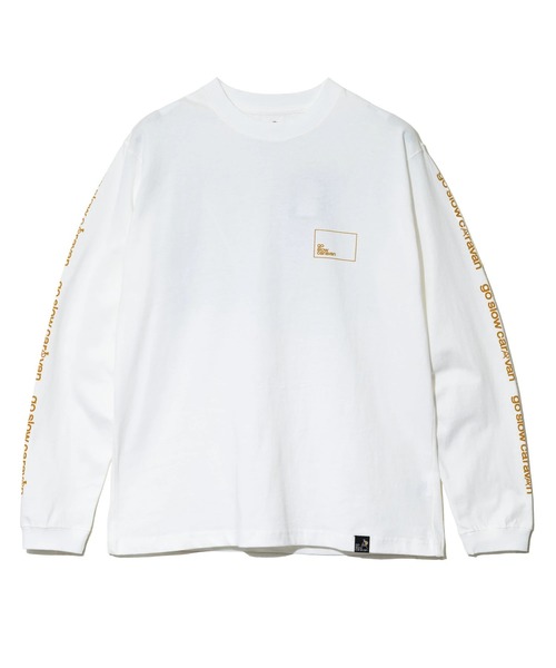 go slow caravan(ゴースローキャラバン)の「USA/C スクエアLOGO バックプリント ロングスリーブ TEE(Tシャツ/カットソー・メンズ・アイボリー/ブラック系その他2/ブルーグリーン/ホワイト/ラベンダー・MEDIUM/LARGE/X-LARGE)」の6枚目の写真