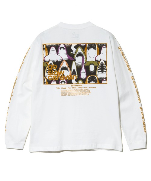 go slow caravan(ゴースローキャラバン)の「USA/C スクエアLOGO バックプリント ロングスリーブ TEE(Tシャツ/カットソー・メンズ・アイボリー/ブラック系その他2/ブルーグリーン/ホワイト/ラベンダー・MEDIUM/LARGE/X-LARGE)」の7枚目の写真