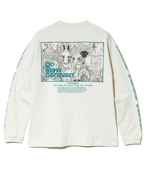 go slow caravan(ゴースローキャラバン)の「USA/C スクエアLOGO バックプリント ロングスリーブ TEE(Tシャツ/カットソー・メンズ・アイボリー/ブラック系その他2/ブルーグリーン/ホワイト/ラベンダー・MEDIUM/LARGE/X-LARGE)」の15枚目の写真