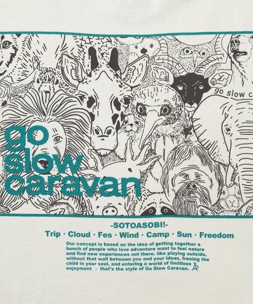 go slow caravan(ゴースローキャラバン)の「USA/C スクエアLOGO バックプリント ロングスリーブ TEE(Tシャツ/カットソー・メンズ・アイボリー/ブラック系その他2/ブルーグリーン/ホワイト/ラベンダー・MEDIUM/LARGE/X-LARGE)」の16枚目の写真