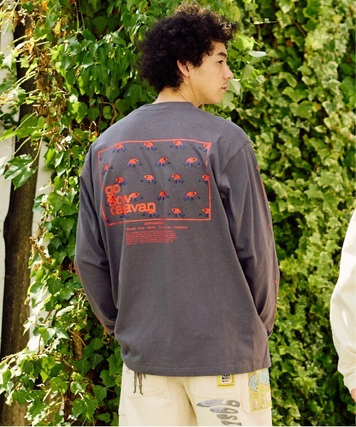 go slow caravan(ゴースローキャラバン)の「USA/C スクエアLOGO バックプリント ロングスリーブ TEE(Tシャツ/カットソー・メンズ・アイボリー/ブラック系その他2/ブルーグリーン/ホワイト/ラベンダー・MEDIUM/LARGE/X-LARGE)」の13枚目の写真
