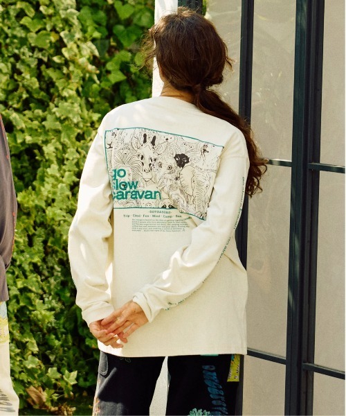 go slow caravan(ゴースローキャラバン)の「USA/C スクエアLOGO バックプリント ロングスリーブ TEE(Tシャツ/カットソー・メンズ・アイボリー/ブラック系その他2/ブルーグリーン/ホワイト/ラベンダー・MEDIUM/LARGE/X-LARGE)」の18枚目の写真