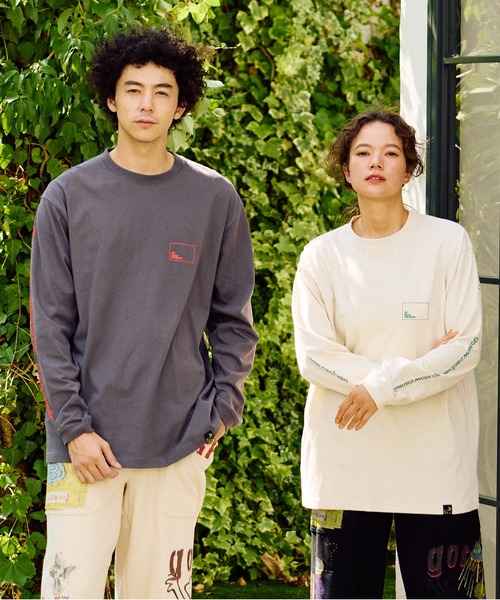 go slow caravan(ゴースローキャラバン)の「USA/C スクエアLOGO バックプリント ロングスリーブ TEE(Tシャツ/カットソー・メンズ・アイボリー/ブラック系その他2/ブルーグリーン/ホワイト/ラベンダー・MEDIUM/LARGE/X-LARGE)」の19枚目の写真