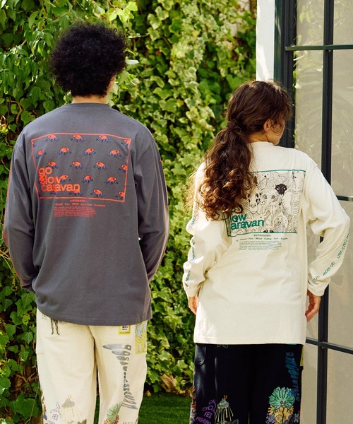 go slow caravan(ゴースローキャラバン)の「USA/C スクエアLOGO バックプリント ロングスリーブ TEE(Tシャツ/カットソー・メンズ・アイボリー/ブラック系その他2/ブルーグリーン/ホワイト/ラベンダー・MEDIUM/LARGE/X-LARGE)」の20枚目の写真