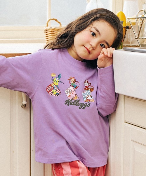 F.O.KIDS（エフオーキッズ）の「F.O.KIDS/エフオーキッズ ケロッグ 長袖Tシャツ（Tシャツ/カットソー・キッズ・パープル/オレンジ/グリーン/キナリ・130/140/150/160）」の3枚目の写真