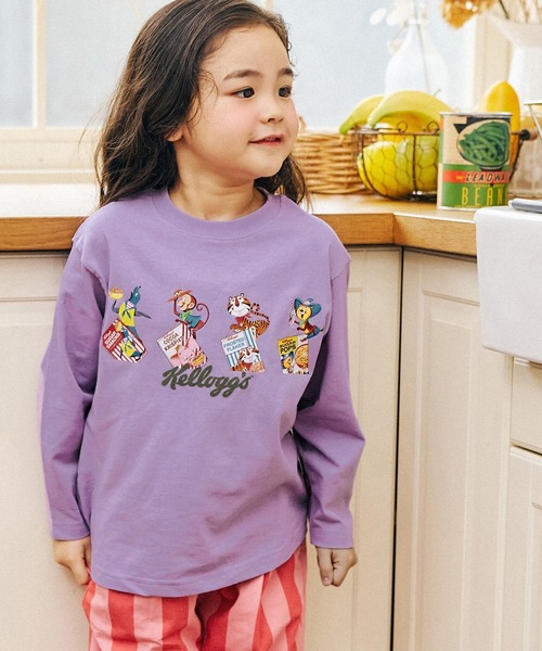 F.O.KIDS（エフオーキッズ）の「F.O.KIDS/エフオーキッズ ケロッグ 長袖Tシャツ（Tシャツ/カットソー・キッズ・パープル/オレンジ/グリーン/キナリ・130/140/150/160）」の12枚目の写真