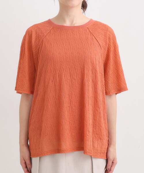 SHOO・LA・RUE(シューラルー)の「【S-LL/二の腕カバー】ウエーブ柄 インナードッキングトップス(Tシャツ/カットソー・レディース・ブルー/レッド系1/ブラック/グレー・03/02/04/01)」の10枚目の写真