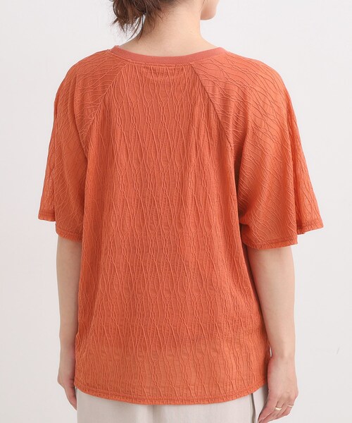 SHOO・LA・RUE(シューラルー)の「【S-LL/二の腕カバー】ウエーブ柄 インナードッキングトップス(Tシャツ/カットソー・レディース・ブルー/レッド系1/ブラック/グレー・03/02/04/01)」の8枚目の写真